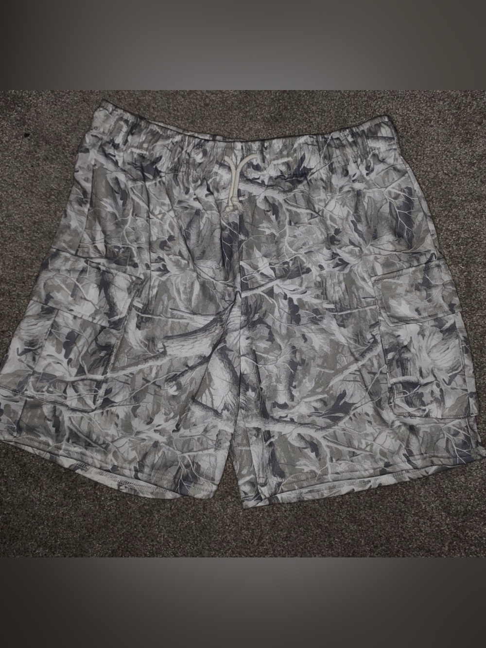 Women’s Gray Camo Cargo Shorts - Lightweight Everyday Utility